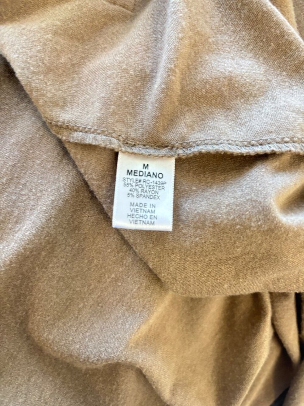 Z✨3/$30 enana Premium M Tan Taupe Open Front Cardigan 3/4 Sleeves Pockets - Picture 4 of 4